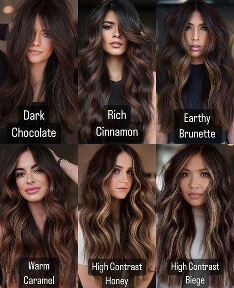 Long Hair Low Lights Brown, Natural Hair Color Brunette, Fall Haircut Long, Carmel Brûlée Brunette Hair, Dark Chocolate Caramel Balayage, Contrasting Highlights And Lowlights, Fall Brown Red Hair, Wavy Dark Hair With Highlights, All Over Dark Hair Color