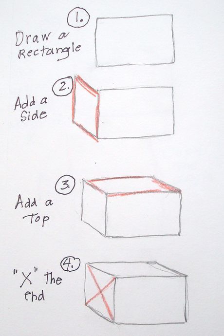 Perspective Boxes Drawing, Prespective Sketches Building Easy, How To Draw Boxes In Perspective, Drawing Boxes In Perspective, Rectangle Drawing, Linear Perspective Drawing Easy, Drafting Tools, Simple Line Drawings, A Rectangle