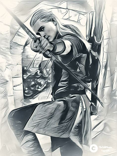 Digital Sketch, Legolas, The Rings, Lord Of The Rings, Sketch