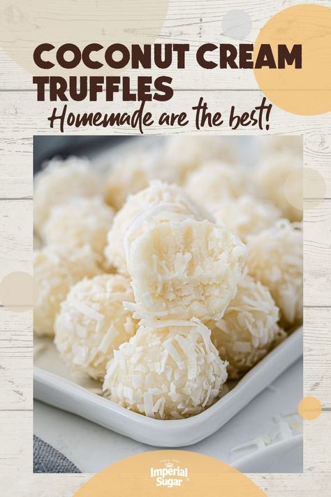 White Chocolate Coconut Balls, Coconut Cream Truffles, White Chocolate Coconut Truffles, Coconut Cream Balls, Blue Christmas Truffles, Cream Of Coconut Recipes, Nigerian Desserts, Wedding Truffles, Coconut Bon Bons Recipe