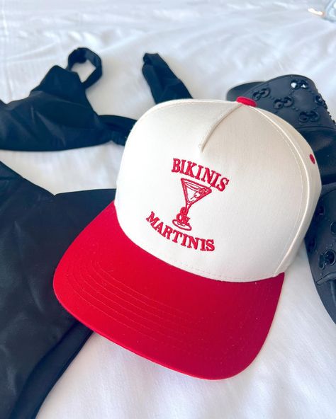 back in stock ❤️ #kenzkustomz #taptoshop #bikinisandmartinis Martini And Bikinis, Trucker Hat Summer Outfit, Cool Cap Design, Bachelorette Trucker Hat, Red Vintage Hat, 4th Of July Trucker Hats, Cute Trucker Hats For Women, Bachelorette Trucker Hats, Martinis And Bikinis