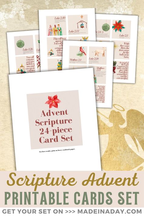 Grab a copy of our Advent Scripture Verses Printable Cards Set, designed to inspire and bring joy during the holiday season. Spread the message of love and hope! advent bible study, bible verse advent calendar, scripture advent calendar, scripture for advent calendar Advent Calendar Scripture, Bible Verse Advent Calendar, Scripture Advent Calendar, Hope Advent, Advent Bible Study, Scripture Cards Printable, Free Scripture Cards, Advent Scripture, Printable Advent Calendar