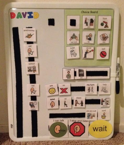 Visual communication board I Want Visual Cards, I Want Communication Board, Diy Communication Board, Communication Board Ideas, Special Education Visual Schedule, Asd Activities, Pecs Communication, Asd Classroom, Communication Boards