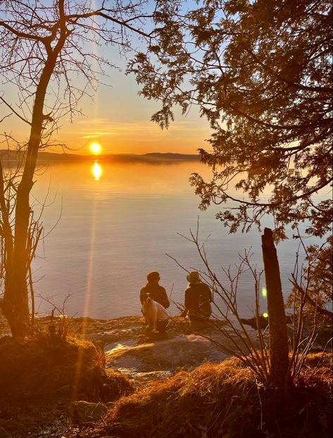 Friends, talking, sunset, lake, orange, dog, two people, picture idea, aesthetic Talking Aesthetic People, Talking To People Aesthetic, Talking To Friends Aesthetic, Two People Talking Aesthetic, People Talking Aesthetic, Friends Talking Aesthetic, Jm Aesthetic, Friends At Sunset, Sunset People