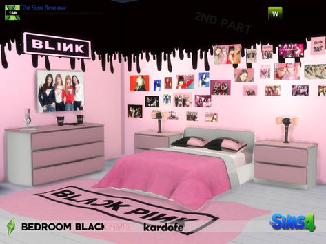 Blackpink Bedroom, Blackpink Room, Sims Room, Kpop Room, Iphone Wallpaper Cat, Mod Decor, Ladybug Funny, Pink Bedroom Decor, Casas The Sims 4