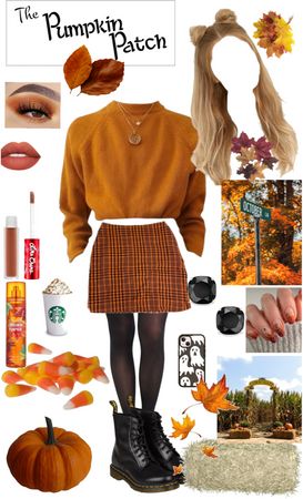 pumpkin patch Outfit | ShopLook Friendsgiving Outfits, Pumpkin Vampire, Cottagecore Grunge, Patch Outfit, Pumpkin Outfit, Pumpkin Patch Outfit, Brown Leaves, Strawberry Blonde Hair, Strawberry Blonde