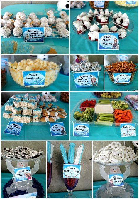 Frozen Birthday Party Food, Winter Wonderland-party, Frozen Party Food, Frozen 3rd Birthday, Frozen Birthday Party Decorations, Olaf Birthday, Elsa Birthday Party, Frozen Bday Party, Disney Frozen Birthday Party