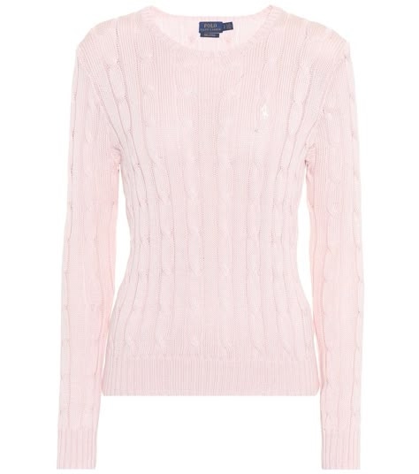 Blusas Crop Top, Pantry Closet, Ralph Lauren Sweater, Pink Outfits, Cable Knit Sweater, Dream Clothes, Pink Sweater, Cotton Sweater, Pima Cotton