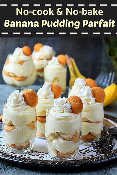 Banana Pudding Parfait, Pudding Parfait Recipes, Tea Desserts, Keto Pudding, Banana Pudding Desserts, Easy Banana Pudding, No Bake Banana Pudding, Parfait Recipe, Dessert Cups Recipes