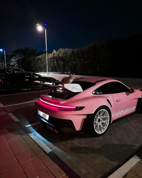 @aycars.ae Porsche Gtr, Pink Porsche, Porsche Gts, Pink Corvette, Luxury Cars Range Rover, Car Cat, Girls Driving, Porsche Gt3, Getaway Car