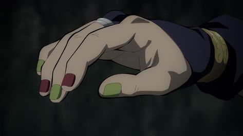 Him patting his wives' head 🤗 Demon Slayer Tengen Uzui Nails, Tengen Uzui Nails, Tengen Nails, Kny Hands, Mha Nails, Manga Nails, Nezuko Nails, Hands Anime, Custom Nails