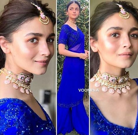 Alia Bhatt Indian Wear Lehenga, Alia Bhatt Blue Lehenga, Alia Bhatt Lehenga Outfits, Blue Lehenga Makeup Looks, Alia Bhatt Indian Wear, Alia Bhatt Lehenga, Indian Outfits Lehenga, Blue Lehenga, Saree Designs Party Wear