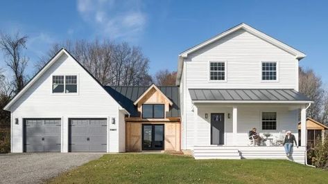 Connecting garage to house ideas - Google Search Farmhouse Conversion Exterior, How To Connect House To Detached Garage, House Addition With Breezeway, Attaching Garage To House, Garage And Breezeway Addition, Garage Addition To House, Farmhouse Breezeway To Garage, House And Garage Connection, Breezeway Garage Addition