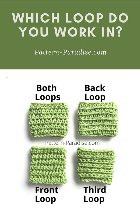 Tutorial: Working in Front, Back or Third Loop | Pattern Paradise Tapestry Crochet Tutorial, Crochet Rocket, Teaching Crochet, Learning Crochet, Awesome Crochet, Crochet 101, Crochet Rugs, Crochet Hack, Crocheted Toys