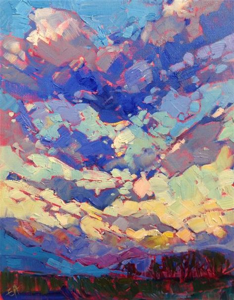 Open Impressionism, Erin Hanson, Dramatic Sky, Modern Impressionism, Landscape Sky, Sky Painting, Eclectic Art, Wow Art, Sunset Painting