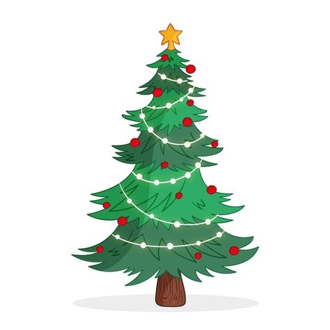 Christmas tree concept | Free Vector #Freepik #freevector #christmas #christmas-tree #tree #winter 2d Christmas Tree, Flat Christmas Tree, Christmas Party Poster, Realistic Christmas Trees, Christmas Tree Images, Christmas Tree Collection, Christmas Tree Background, Merry Christmas Background, Christmas Typography