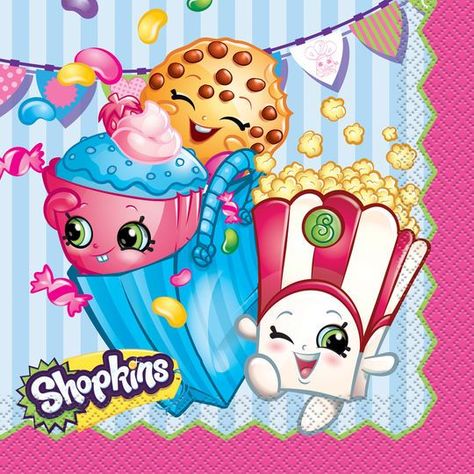 Shopkins Luncheon Napkins | Shopkins Party Supplies Shopkins Cupcakes, Birthday Card Decoration, Shopkins Birthday Party, Shopkins Party, Shopkins Birthday, Birthday Party Printables, Personalized Posters, Kids Party Supplies, Party Napkins