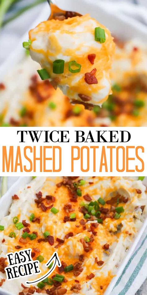 Twice Baked Mashed Potatoes, Baked Mashed Potatoes, Cozy Dinners, Easy Mashed Potatoes, Best Mashed Potatoes, Baked Potato Recipes, Creamed Potatoes, Food Experience, Potato Recipes Side Dishes