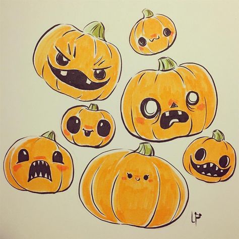 inktober day 23! So many cute pumpkin carvings lately! The funniest thing I saw was a giant pumpkin with a teeny tiny face! #Inktober… Cute Pumpkin Faces, Pumpkin Cartoon, Cute Pumpkin Carving, Party Vector, Pumpkin Drawing, Pumpkin Illustration, Giant Pumpkin, Pumpkin Carvings, Halloween Drawings