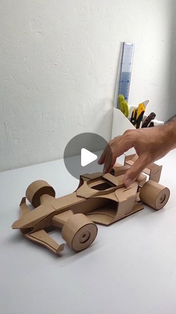 KRAF Studio | Cardboard Crafts on Instagram: "F1 car made out of cardboard. I have fixed and updated the old design. So lets just say this one is MARK 2. It has more curved edges and sharper front. Ler me know what you think 🙂." Paper Car Craft, Race Car Craft, Cardboard Car, Diy Wall Decor For Bedroom, F1 Car, Car Craft, Old Design, Mark 2, Diy Activities