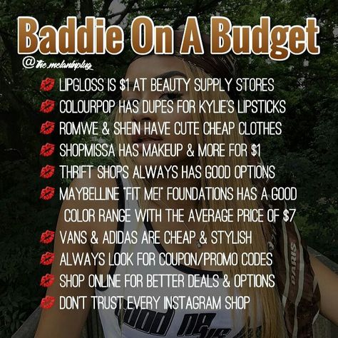 Pinterest: itsaleceya follow for more like this Baddie Budget, Gothic Southern, Baddie On A Budget, Schul Survival Kits, Baddie Stuff, Selfcare Tips, Kylie Lipstick, Baddie Tips, Glo Up