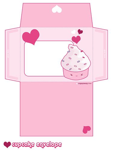 cupcake_envelope | cafe_kawaii | Flickr Kawaii Envelopes, Kawaii Printables, Envelope Template Printable, Writing Paper Printable Stationery, Writing Paper Printable, Cute Envelopes, Paper Toys Template, Printable Envelope, Diy Envelope