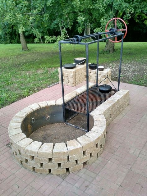 Diy Fire Pit Ideas, Fire Pit Bbq, Fire Pit Furniture, Fire Pit Seating, Fire Pit Grill, Fire Pit Designs, Bbq Pit, Have Inspiration, Diy Fire Pit