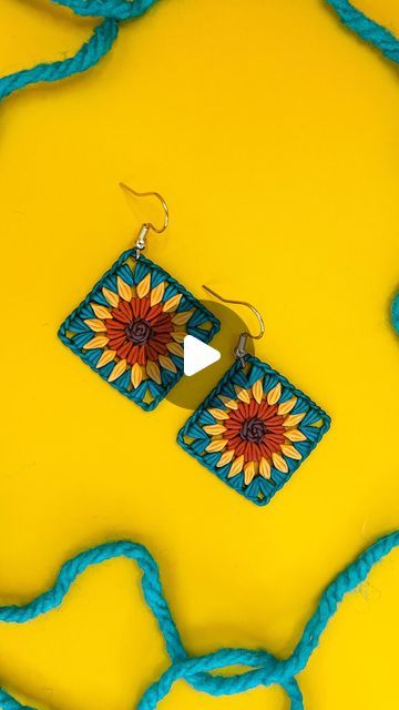 Ksyu Owen on Instagram: "Sunflower granny square earrings “crochet” from polymer clay 🌻⁣⁣⠀
Perfect summer gift for a #crochetlover 😉⁣⁣⠀
⁣⁣⠀
⁣⁣⠀
⁣⁣⠀
⁣⁣⠀
#polymerclay #polymerclayearrings #handmade #smallbusiness" Polymer Clay Granny Square, Polymer Clay Ideas Earrings, Granny Square Earrings, Sunflower Granny Square, Granny Square Tutorial, Polymer Clay Embroidery, Earrings Crochet, Clay Jewellery, Crochet Lovers