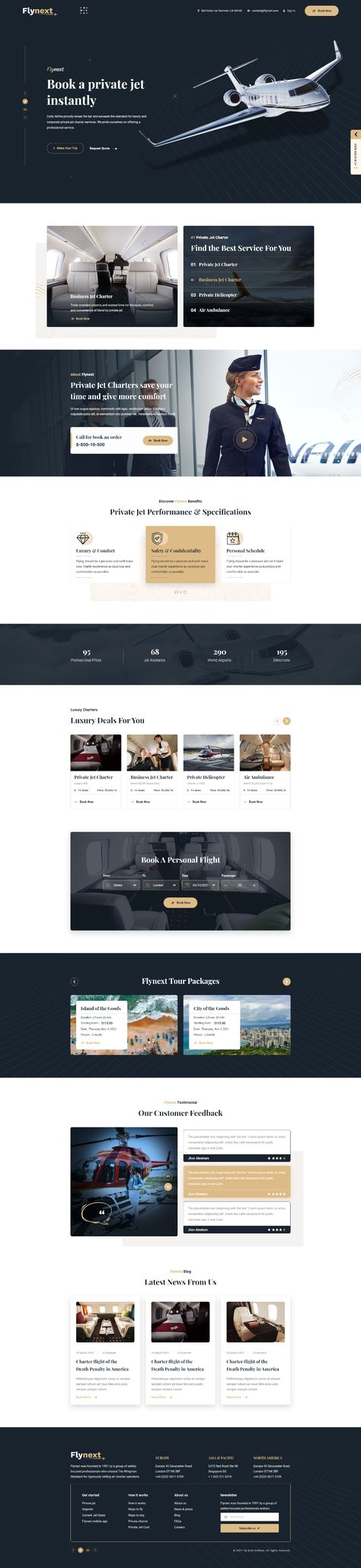 Flynext - Private Jet Aviation XD Template Preview - ThemeForest Private Jet Website Design, Aviation Website Design, Layout Site, Jet Aviation, Web Ideas, Shopify Ecommerce, Luxury Jets, Business Class Flight, Private Flights