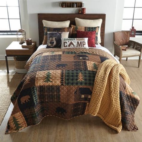 Cabin Bedding Sets, Cozy Lodge, Bear Cabin, King Quilt Sets, Cabin Bed, Comforter Bedding Sets, Rustic Bedding, King Comforter Sets, King Pillows