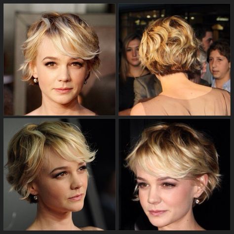 Carey Mulligan hair Short Wavy Pixie, Women With Short Hair, Kort Bob, Short Wavy Haircuts, Popular Short Hairstyles, Wavy Haircuts, Carey Mulligan, Hair Styles 2014, Short Wavy Hair