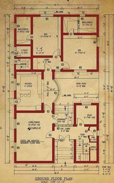 2000 Sq Ft House, Double Story House, Indian House Plans, Basement House Plans, House Plans One Story, Basement House, Duplex House Plans, House Layout Plans, Model House Plan