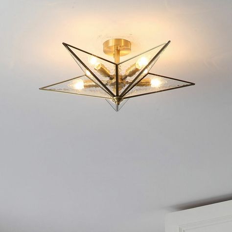 Kids Room Ceiling, Star Ceiling Light, Star Light Fixture, Lamp Kids Room, Light Fixtures Farmhouse, Star Lights On Ceiling, Lamp Kids, Ceiling Light Pendant, Brass Ceiling Lamp