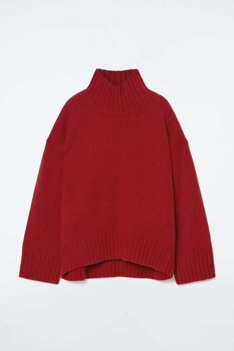 Cashmere - Knitwear - Women - COS Luxury Knitwear, Turtleneck Jumper, Red Jumper, Red Knit Sweater, Brand Ideas, Land Management, Turtle Neck Jumper, Denim T Shirt, Cashmere Turtleneck