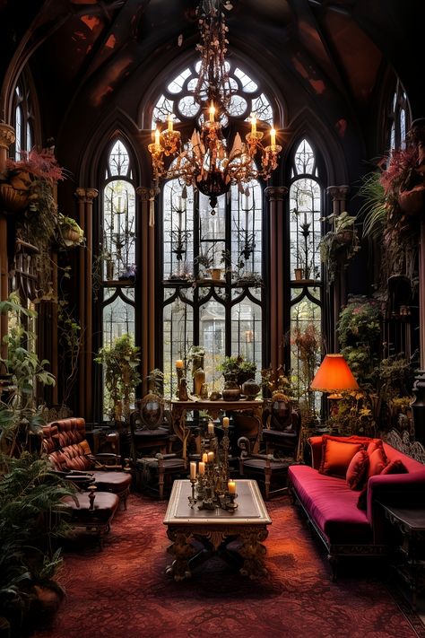 Gothic Decor Living Room, Goth Interior Design, Fiona Goode, Victorian Style Interior, Victorian Gothic Interior, Goth Interior, Gothic Interior Design, Gothic Homes, Gothic Living Room