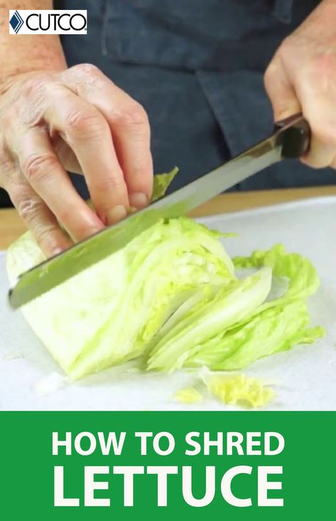 How To Shred Lettuce, Head Of Lettuce, Taco Salads, Food Chopper, Iceberg Lettuce, Shredded Lettuce, Cooking Basics, Healthy Living Tips, Kitchen Tips