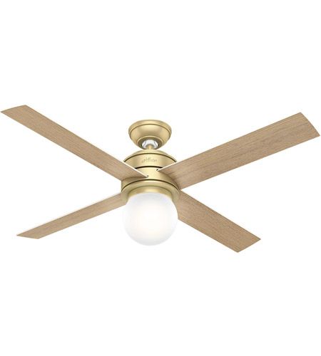 Hunter Fan 59320 Hepburn 52 inch Modern Brass with White Grain/Aged Oak Blades Ceiling Fan Brass Ceiling Fan, Decorative Ceiling Fans, Hunter Ceiling Fans, Hunter Fans, Bedroom Redo, Indoor Ceiling Fan, Black Ceiling Fan, Bedroom Remodel, Hunter Fan