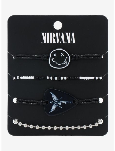 Nirvana Icons Bracelet Set Coraline Key, Music Note Bracelet, Ball Chain Bracelet, Music Bracelet, Smile Logo, Bracelet Tattoo, Stone Necklace Set, Tattoo Bracelet, Funky Jewelry