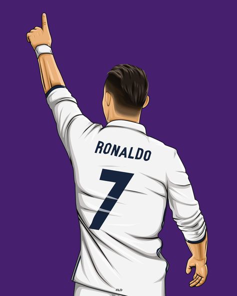 Sepak Bola Art, Cristiano Ronaldo Illustration, Cr7 Real Madrid, Ronaldo Madrid, Cristiano Ronaldo Body, Ronaldo Jersey, Football Artwork, Cristiano Ronaldo Real Madrid, Football Drawing