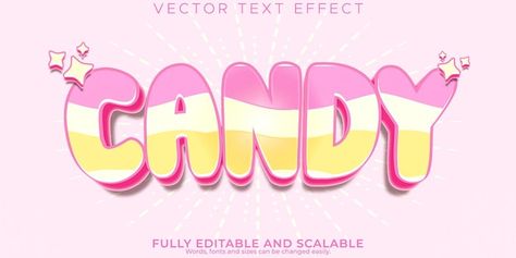 Text Style Design, Candy Logo Design Ideas, Soft Fonts, Candy Typography, Bubble Writing Font, Candy Font, Logo Candy, Candy Graphic, Candy Text