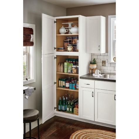 Diamond NOW Arcadia 24-in W x 84-in H x 23.75-in D TrueColor White Door Pantry Cabinet at Lowes.com New Kitchen Cabinets, Kitchen Remodeling Projects, Kitchen Pantry, Kitchen Layout, White Cabinets, Cabinet Design, Kitchen Style, Kitchen Space, Beautiful Kitchens