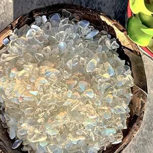 Indian Consigners Natural Crushed Polished Tumbled Gem Stone Chips, Decoration & Healing Crystals (White Opal) Witchcraft Healing, Altar Witchcraft, Drawing Salve, Broken Glass Crafts, Scene Setting, Rock Tumbling, Crystals White, Compost Soil, Crystal Aesthetic