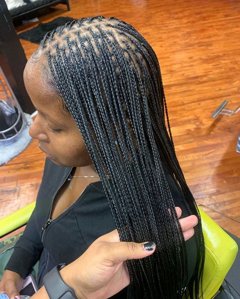 Xs Box Braids, Small Rope Twist Braids, Micro Knotless Box Braids, Extra Small Knotless Box Braids, Extra Small Knotless Braids, Micro Knotless Braids, Small Braids Hairstyles, Micro Knotless, Fringe Braids