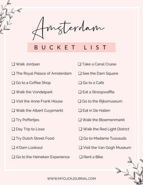 Amsterdam Bucket List - Things to do in Amsterdam | Myclickjournal | The Amsterdam To Do List Amsterdam What To See, Amsterdam To Do List, Amsterdam Travel Things To Do In, Amsterdam To Do, Amsterdam Things To Do, Amsterdam What To Do, Amsterdam Aesthetic, Amsterdam Vacation, Amsterdam Trip