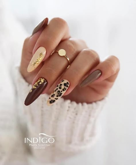 Brown Nails Design, Indigo Nails, Trendy Nail Art Designs, Swarovski Nails, Nail Designs Valentines, Print Nails, Animal Print Nails, Trendy Nail Art, Bling Nails