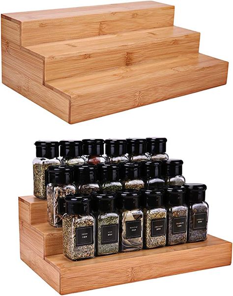 Shelf Spice, Bamboo Spice Rack, Drawer Spice Rack, Spice Organization Drawer, Spice Organizers, Wooden Kitchen Cabinets, Cabinet Pantry, Spice Holder, Pantry Cupboard