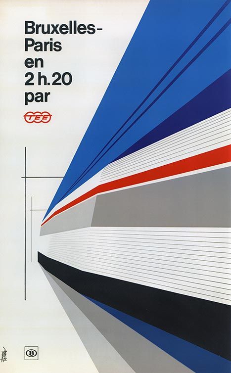 TEE Brussels-Paris poster, 1968 | André Pasture, NMBS Mises En Page Design Graphique, Train Illustration, Vintage Airline Posters, Train Posters, 타이포그래피 포스터 디자인, Paris Poster, Railway Posters, Vintage Poster Design, Poster Ads