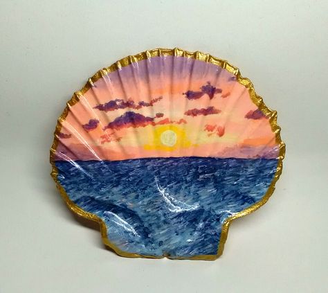 Sea Shell Painting Ideas Easy, Painted Seashells Ideas, Seashell Art Painting, Seashell Painting Acrylic, Painting On Shells, Sea Shell Painting Ideas, Seashell Painting Ideas, Painting Seashells Ideas, Painted Sea Shells