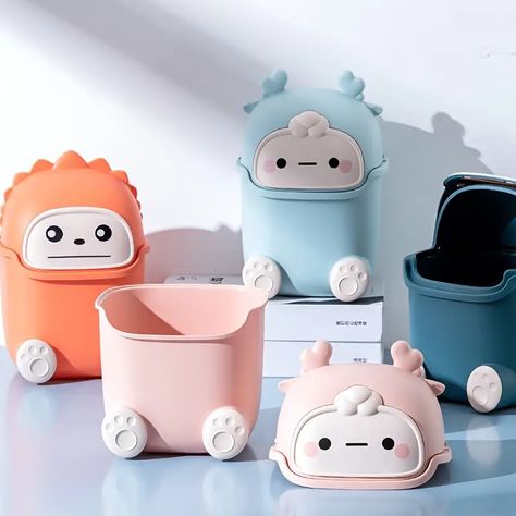 1pc Desktop Trash Can Cute Mini Plastic Garbage Storage Bucket Home Living Room Shake Cover Sanitary Bucket Office Small Wastebasket | Today's Best Daily Deals | Temu Garbage Storage, Kids Bathroom Accessories, Garbage Bin, Storage Buckets, Paper Basket, Mini Car, Kitchen Bin, Trash And Recycling Bin, Kids Bath