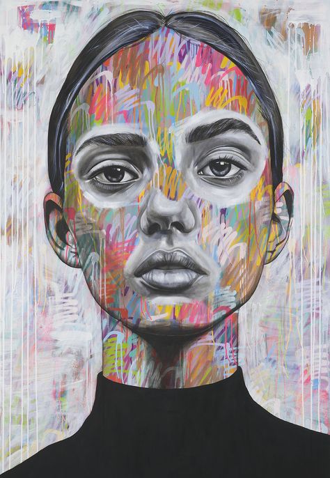 Graffiti Meets Oil Painting in Stunningly Realistic Murals - Creators Layered Portrait Photography, Ant Carver, Modern Portrait, Art Alevel, Gcse Art Sketchbook, A Level Art Sketchbook, Reflection Art, Arte Sketchbook, Gcse Art